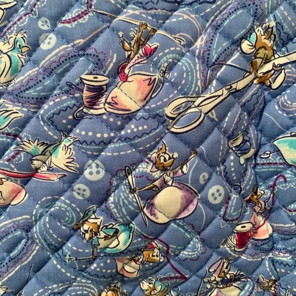 NWT Cinderella Vera Bradley disney campus backpack blue paisley friends mice - Picture 4 of 4